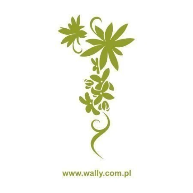 Stylish floral sticker in shades of green, perfect for brightening up a modern interior.