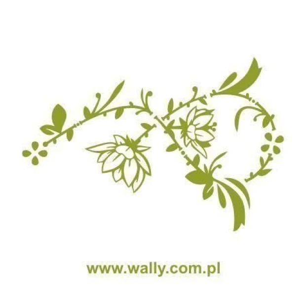 Stylish floral sticker 018 in shades of green, perfect for a cozy boho-style interior.
