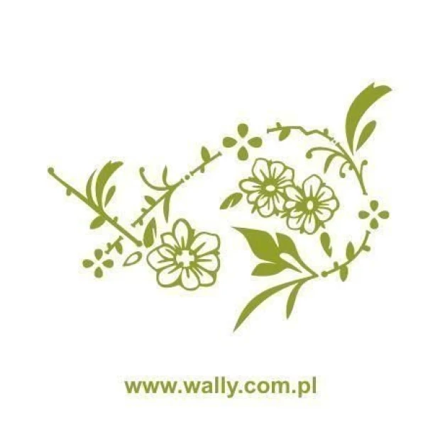 Delicate floral sticker 039 in fresh green shades, perfect for a modern interior.