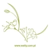 Elegant floral sticker in muted green, perfect for a minimalist Scandinavian-style interior.