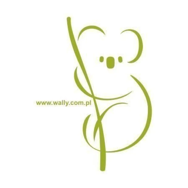 Stylish koala bear sticker in soft green, perfect for a cozy children\'s room.