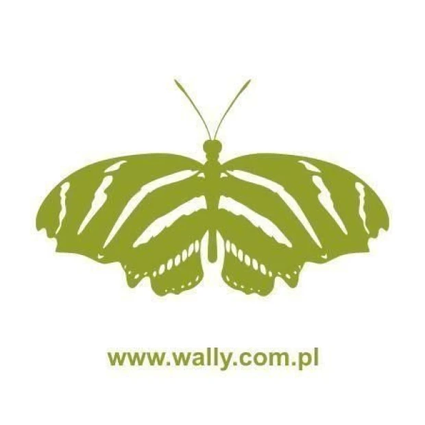Elegant butterfly sticker 006 in muted green, perfect for decorating a child\'s room or play area.