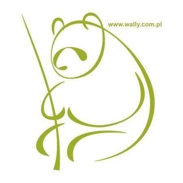 Stylish panda sticker in soft green tones, perfect for a child\'s room or cozy space.
