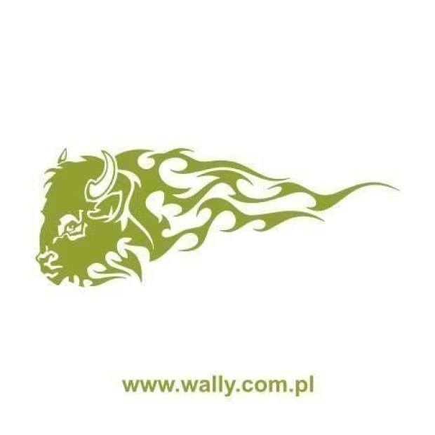 Dynamic bull sticker 09 in an energetic green shade, perfect for modern interiors or spaces.