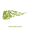 Dynamic bull sticker 09 in an energetic green shade, perfect for modern interiors or spaces.