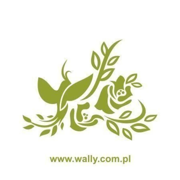 Stylish green-themed sticker featuring flowers and a bird, perfect for a cozy interior.