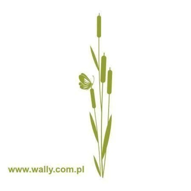Elegant Japanese sticker 02 with delicate green plants, perfect for minimalist interiors.