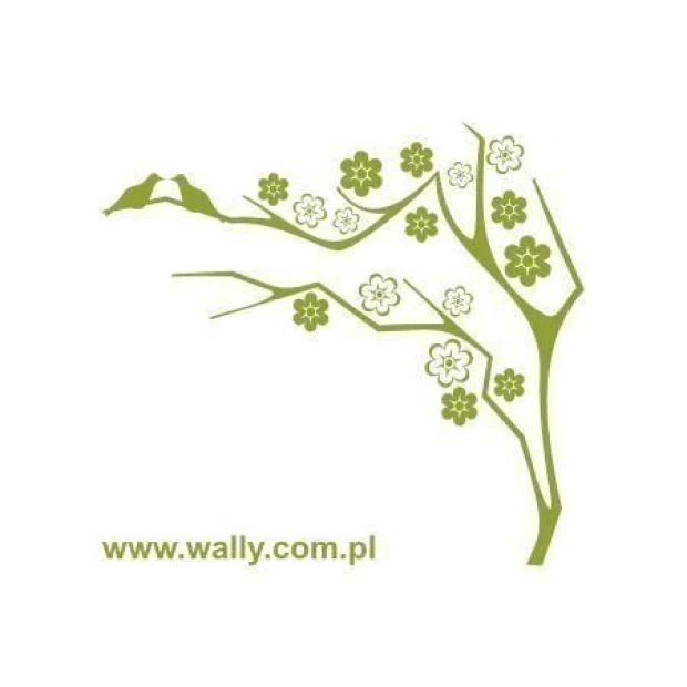 Japanese sticker featuring delicate flowers and birds, perfect for modern interiors or cozy spaces.