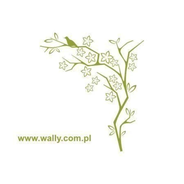 Japanese sticker with delicate branches and flowers, perfect for a minimalist interior style.