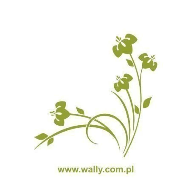 Stylish Japanese sticker 87 with a delicate plant motif, perfect for a modern interior accent.