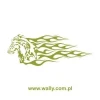 Stylish sticker with a dynamic horse design, perfect for modern interiors in shades of green.