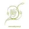 Elegant rose-themed sticker in soft green shades, perfect for a stylish interior.