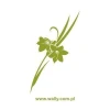 Elegant floral sticker in shades of green, perfect for modern interiors or a wall in a living space.