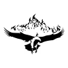 Stylish eagle sticker in a dynamic pose, perfect for modern interiors, adding character to any space.
