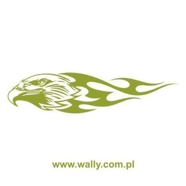 Dynamic eagle sticker in green shades, perfect for a modern youth room or office.