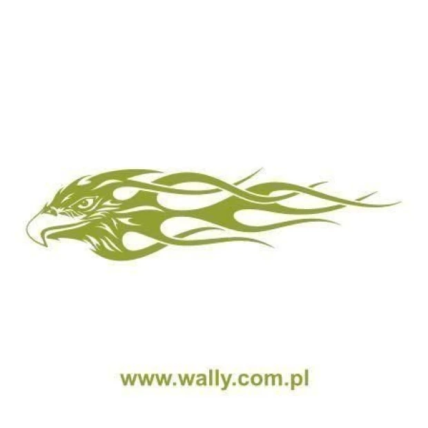 Stylish eagle sticker in dynamic green lines, perfect for modern interiors or offices.