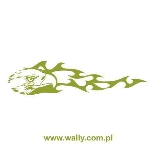 Dynamic eagle sticker in shades of green, perfect for a modern loft-style interior.