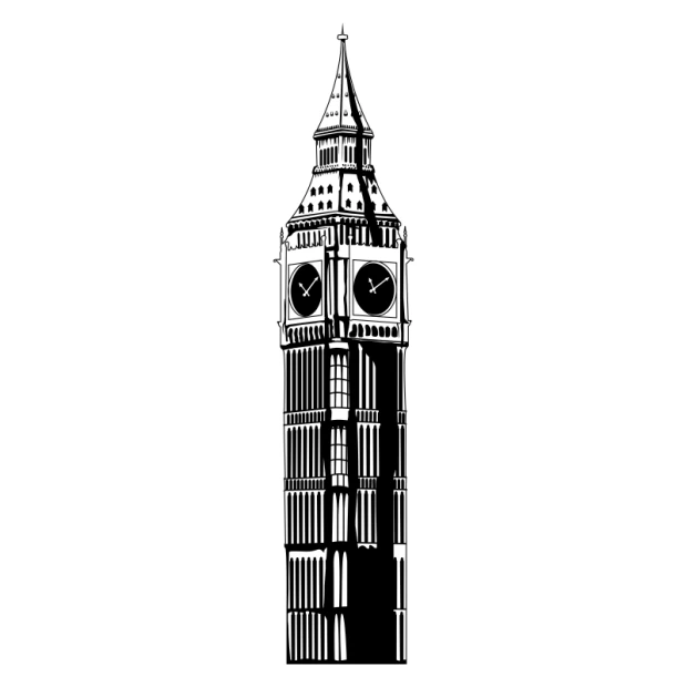 Stylish Big Ben 0830 sticker in a minimalist design, perfect for modern interiors, adding character.