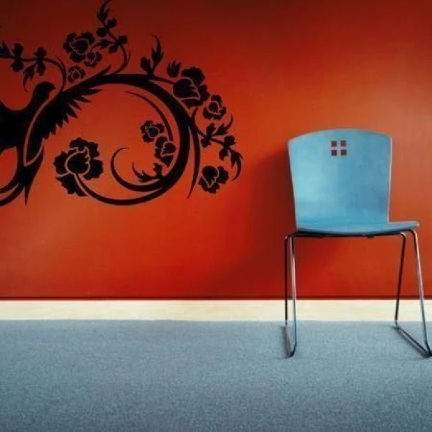Elegant Chinese sticker 03, featuring a black floral design, perfect for modern interiors.