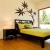 Elegant Japanese sticker 09 in a minimalist bedroom, adding harmony and natural charm.