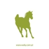 Stylish horse sticker in green, perfect for decorating a child\'s room.