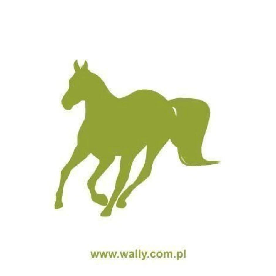 Elegant sticker of a running horse, perfect for a child\'s room in soft, pastel colors.