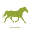 Stylish horse sticker in vibrant green, perfect for a child\'s room or decor.