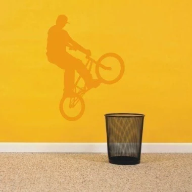 Energetic bike sticker 010 in vibrant orange, perfect for dynamic cycling.