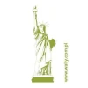 Stylish Statue of Liberty sticker in soft green hues, perfect for a modern interior.