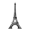 Elegant minimalist Eiffel Tower sticker, perfect for a modern living room or office.