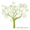 Stylish tree sticker 0782 in a soft green shade, perfect for modern interiors or a room.
