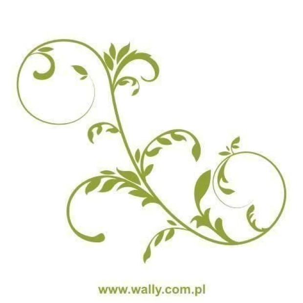 Elegant floral sticker 0794 in shades of green, perfect for adding a natural touch to your decor.