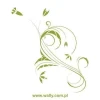 Elegant floral sticker 0798 in soft green shades, perfect for a cozy interior.