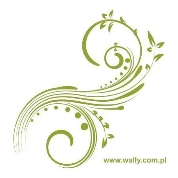 Stylish floral sticker 0799 in soft green shades, perfect for decorating a modern interior.