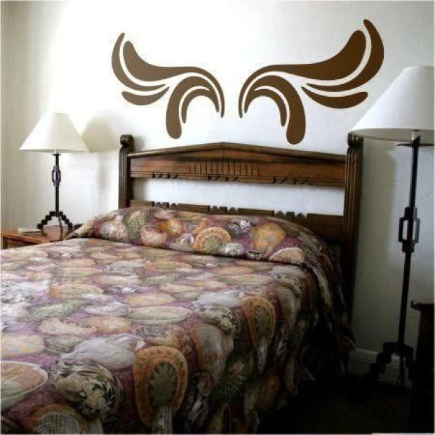 Elegant klasik 047 sticker in the shape of stylish horns, perfect for cozy interiors.