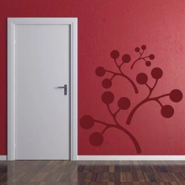 Stylish Classic 091 sticker in deep red, perfect for modern interiors, adding character.