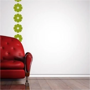 Retro-style klasik 106 sticker, perfect for enhancing a modern interior with a red sofa.