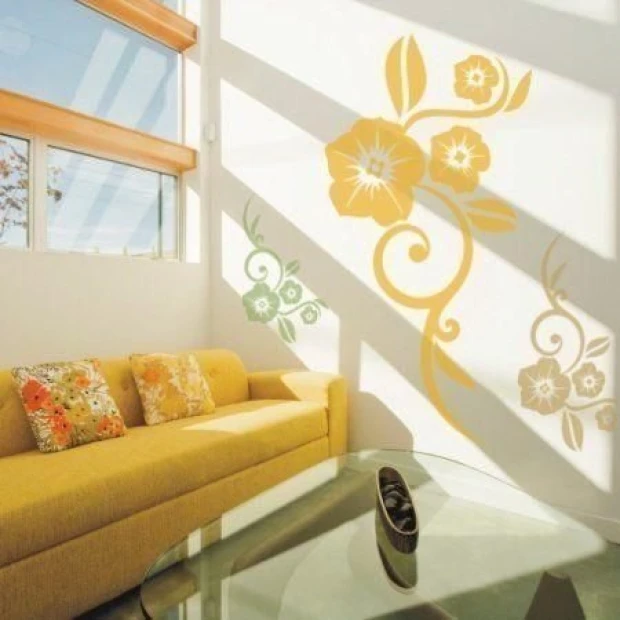 Floral sticker 028 adds a cheerful touch to modern interiors, perfectly complementing the decor.