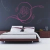 Elegant flower sticker 032 adds a romantic touch to a modern bedroom, brightening up dark spaces.