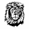 Lion sticker 0808 features a stylish, monochromatic design, perfect for a modern youth room.