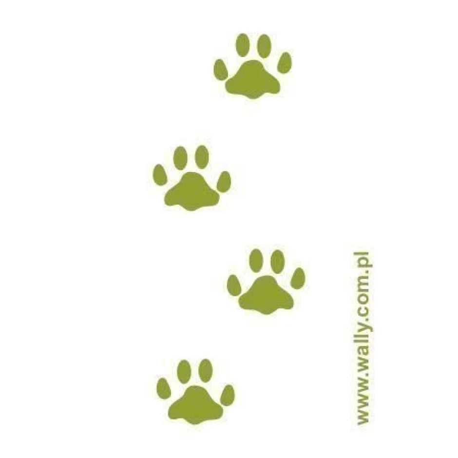 Stylish sticker featuring cat paw prints in pastel green, perfect for a cozy corner in your home.