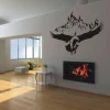 Dynamic eagle sticker 03 in a modern living room, adding energy and character to a minimalist space.