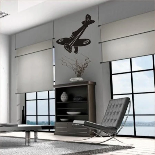 Stylish airplane sticker 04 in a modern interior, adding character and lightness to the space.