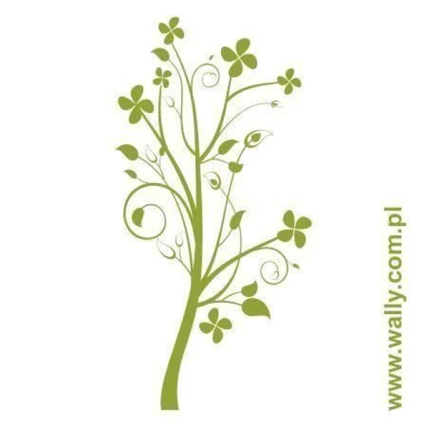 Elegant tree sticker 0946 in a fresh green shade, perfect for modern interiors or rooms.