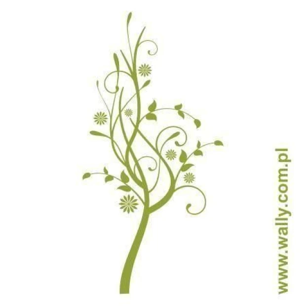 Tree sticker 0947 in a soft green shade, perfect for a cozy eco-style interior.