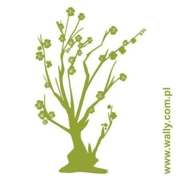 Stylish tree sticker 0948 in shades of green, perfect for brightening up modern interiors.