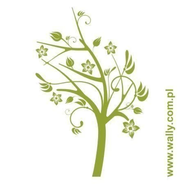Stylish sticker featuring a delicate tree adorned with flowers, perfect for a cozy living room or bedroom.
