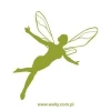 Joyful elf sticker in a soft green shade, perfect for decorating a child\'s room or creative space.