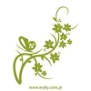 Elegant flower and butterfly sticker, perfect for decorating walls in a modern interior.