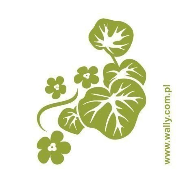 Stylish green flower sticker, perfect for brightening up a modern interior.